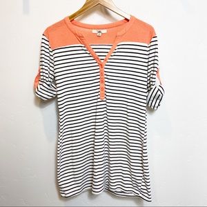 Ya Los Angles Striped Shirt with Button up Sleeves